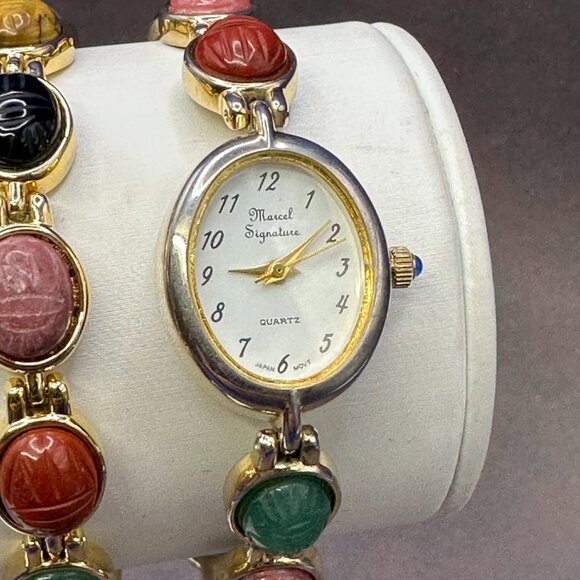 VTG Marcel Drucker Signature Scarab Quartz Watch w/ Matching Bracelet. main image 13
